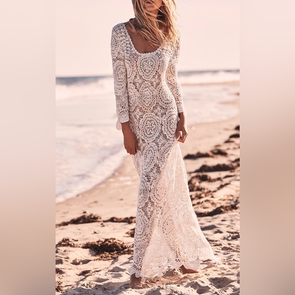 LoveShackFancy Helen Crochet Maxi Dress - Picture 1 of 16
